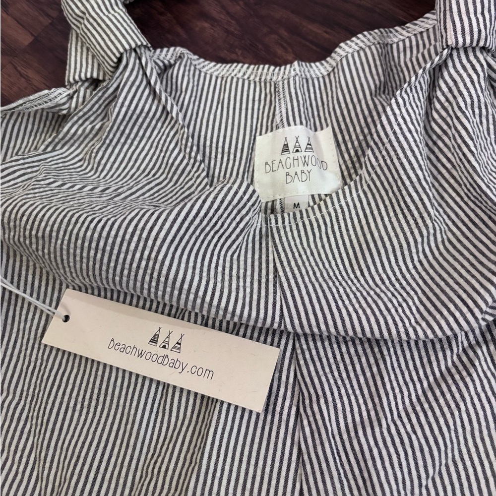 Beachwood Striped Wide-Leg Jumpsuit - White/Grey - Picture 2 of 4